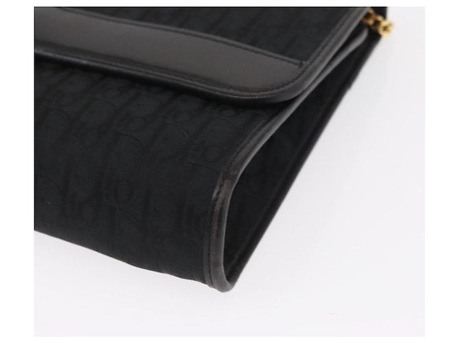 Borsa a spalla in tela Trotter Christian Dior nera e oro Auth 157803 Nero D'oro - vista 11