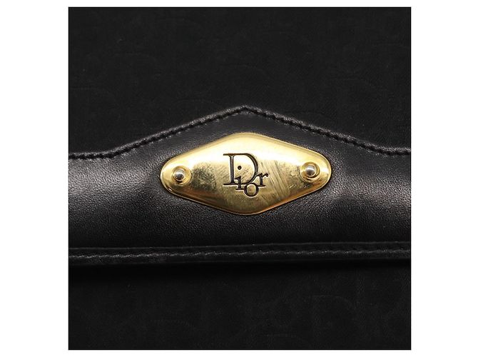 Borsa a spalla in tela Trotter Christian Dior nera e oro Auth 157803 Nero D'oro - vista 14