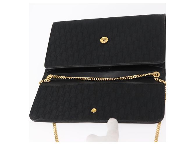 Borsa a spalla in tela Trotter Christian Dior nera e oro Auth 157803 Nero D'oro - vista 15