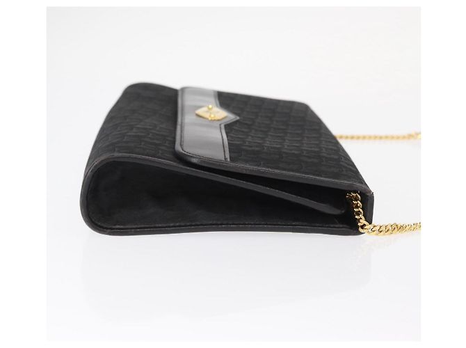 Borsa a spalla in tela Trotter Christian Dior nera e oro Auth 157803 Nero D'oro - vista 4