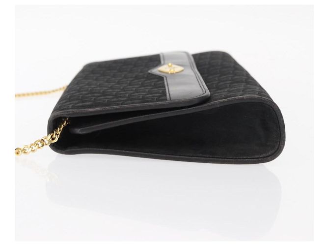 Borsa a spalla in tela Trotter Christian Dior nera e oro Auth 157803 Nero D'oro - vista 5