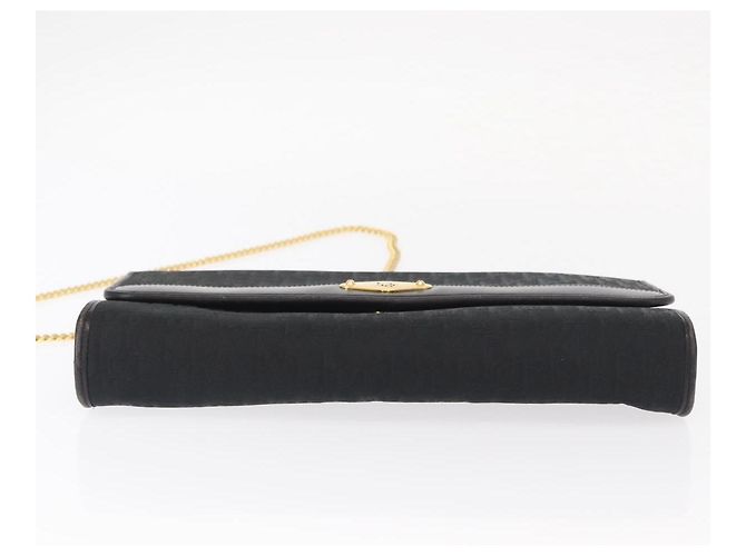 Borsa a spalla in tela Trotter Christian Dior nera e oro Auth 157803 Nero D'oro - vista 9