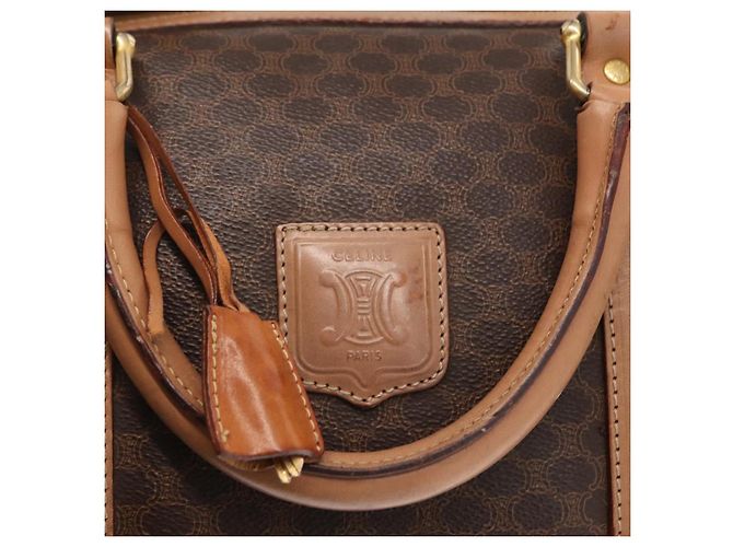 Céline Borsa Boston in tela Macadam CELINE PVC marrone oro Auth BA8179 D'oro - vista 15