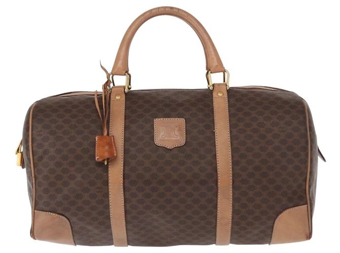 Céline Borsa Boston in tela Macadam CELINE PVC marrone oro Auth BA8179 D'oro - vista 2