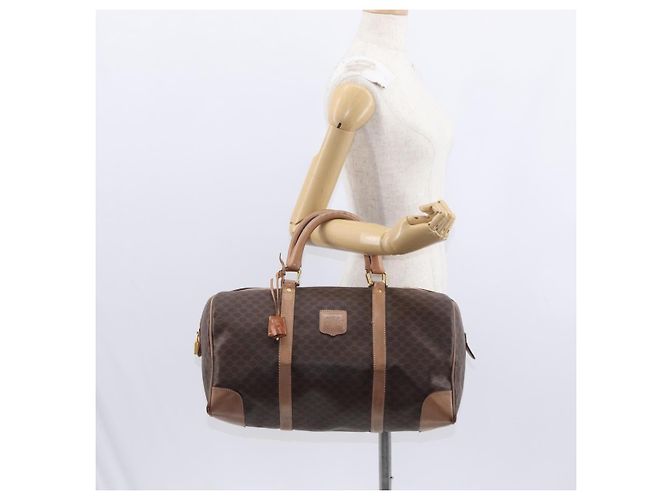 Céline Borsa Boston in tela Macadam CELINE PVC marrone oro Auth BA8179 D'oro - vista 23