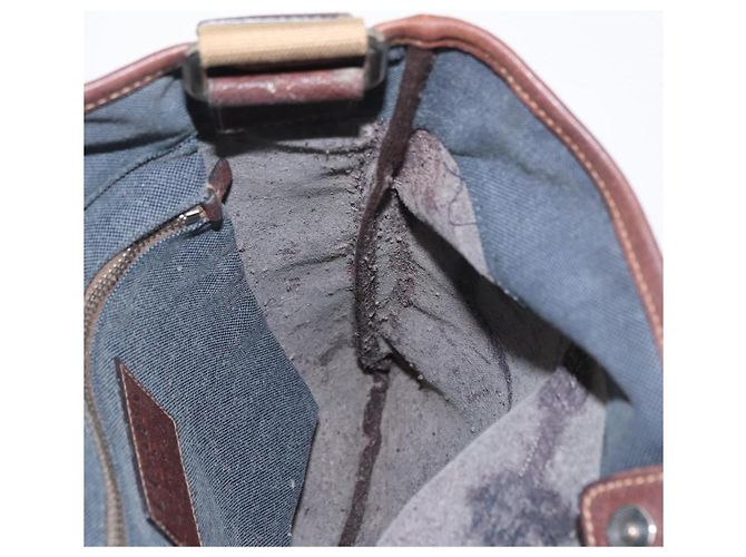 Borsa a Spalla PRADA in Tela Blu Navy Argento Auth ka744 - vista 17