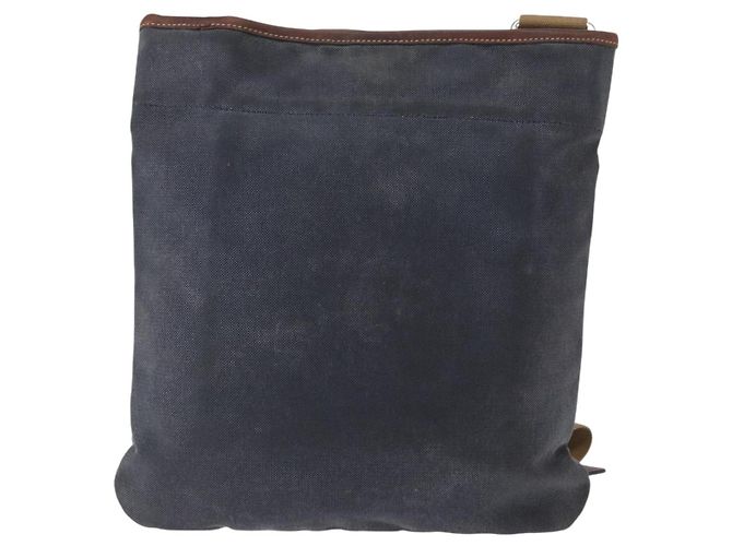 Borsa a Spalla PRADA in Tela Blu Navy Argento Auth ka744 - vista 3