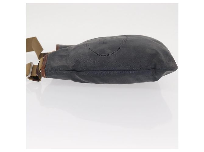 Borsa a Spalla PRADA in Tela Blu Navy Argento Auth ka744 - vista 5