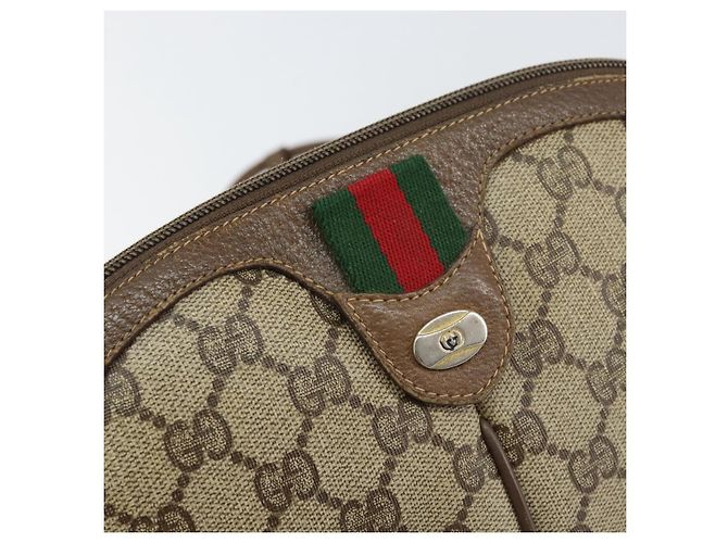 Borsa Sherry Line GG Supreme Web di GUCCI in PVC beige e oro 904 02 047 Auth 156831 D'oro - vista 14