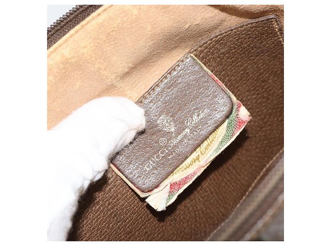 Borsa Sherry Line GG Supreme Web di GUCCI in PVC beige e oro 904 02 047 Auth 156831 D'oro - vista 16
