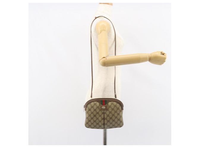 Borsa Sherry Line GG Supreme Web di GUCCI in PVC beige e oro 904 02 047 Auth 156831 D'oro - vista 22