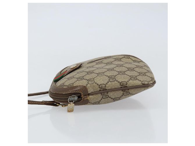 Borsa Sherry Line GG Supreme Web di GUCCI in PVC beige e oro 904 02 047 Auth 156831 D'oro - vista 5