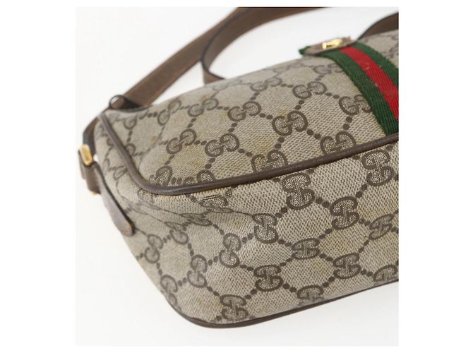 Borsa Sherry Line GG Supreme Web di GUCCI in PVC beige e oro 89 02 054 Auth 157071 D'oro - vista 11