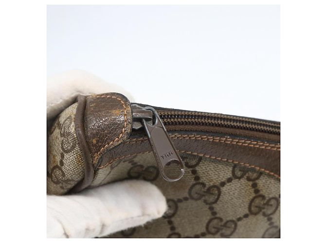 Borsa Sherry Line GG Supreme Web di GUCCI in PVC beige e oro 89 02 054 Auth 157071 D'oro - vista 14