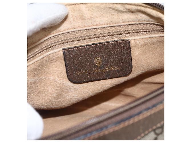 Borsa Sherry Line GG Supreme Web di GUCCI in PVC beige e oro 89 02 054 Auth 157071 D'oro - vista 15