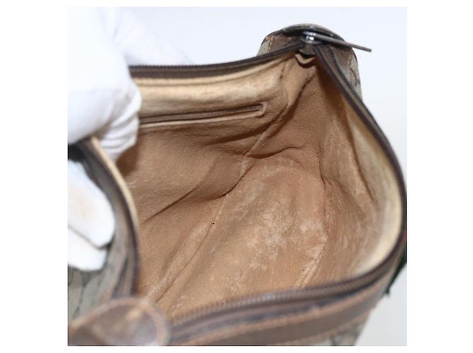 Borsa Sherry Line GG Supreme Web di GUCCI in PVC beige e oro 89 02 054 Auth 157071 D'oro - vista 18
