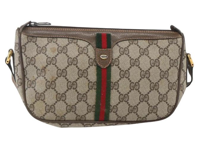 Borsa Sherry Line GG Supreme Web di GUCCI in PVC beige e oro 89 02 054 Auth 157071 D'oro - vista 2