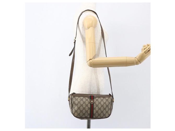 Borsa Sherry Line GG Supreme Web di GUCCI in PVC beige e oro 89 02 054 Auth 157071 D'oro - vista 22