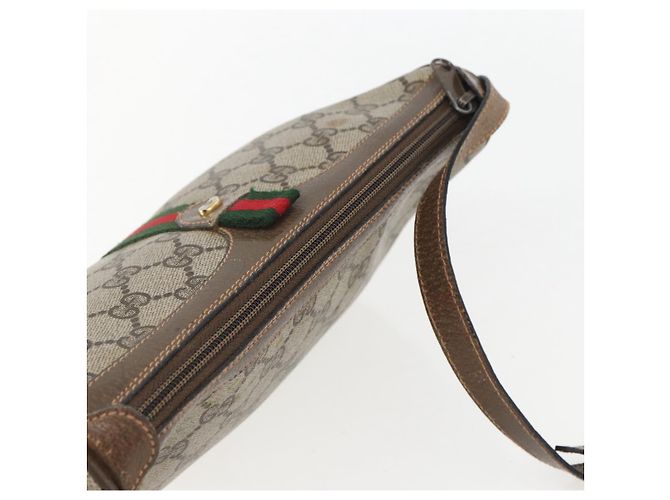 Borsa Sherry Line GG Supreme Web di GUCCI in PVC beige e oro 89 02 054 Auth 157071 D'oro - vista 6
