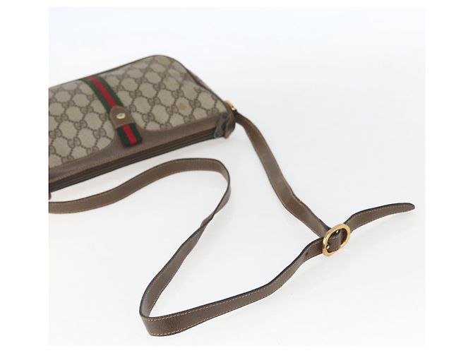 Borsa Sherry Line GG Supreme Web di GUCCI in PVC beige e oro 89 02 054 Auth 157071 D'oro - vista 7