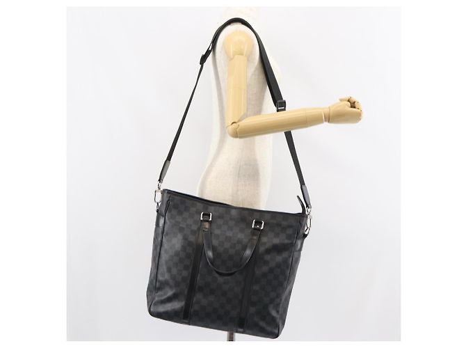 LOUIS VUITTON Borsa a Spalla Damier Graphite Tadao 2way N51192 LV Auth BA8269 Damier ebene - vista 26