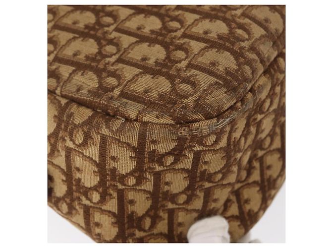 Borsa a Spalla in Tela Trotter Christian Dior Marrone Auth 156003 - vista 16