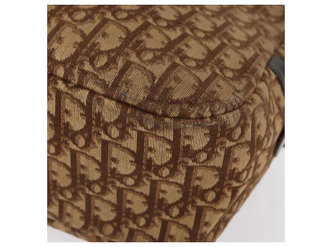Borsa a Spalla in Tela Trotter Christian Dior Marrone Auth 156003 - vista 17