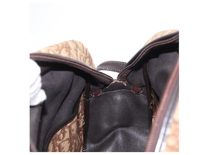 Borsa a Spalla in Tela Trotter Christian Dior Marrone Auth 156003 - vista 20