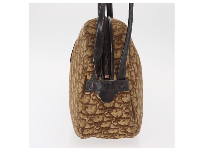 Borsa a Spalla in Tela Trotter Christian Dior Marrone Auth 156003 - vista 3