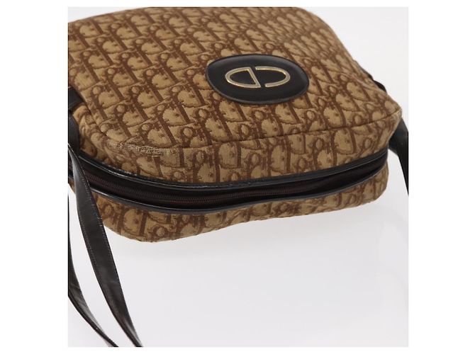 Borsa a Spalla in Tela Trotter Christian Dior Marrone Auth 156003 - vista 6