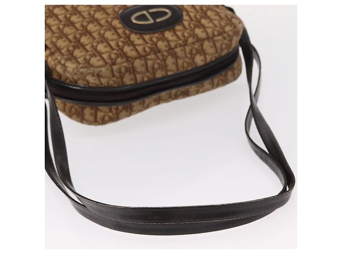 Borsa a Spalla in Tela Trotter Christian Dior Marrone Auth 156003 - vista 7