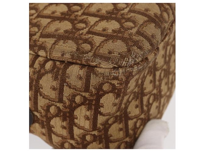 Borsa a Spalla in Tela Trotter Christian Dior Marrone Auth 156003 - vista 8