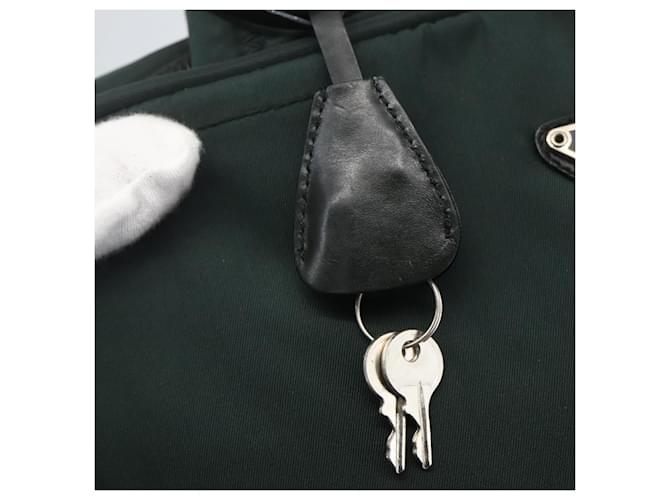 PRADA Handtasche Nylon Grün Silber Auth 151461 - Ansicht 10