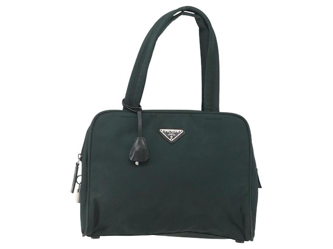 PRADA Handtasche Nylon Grün Silber Auth 151461 - Ansicht 13