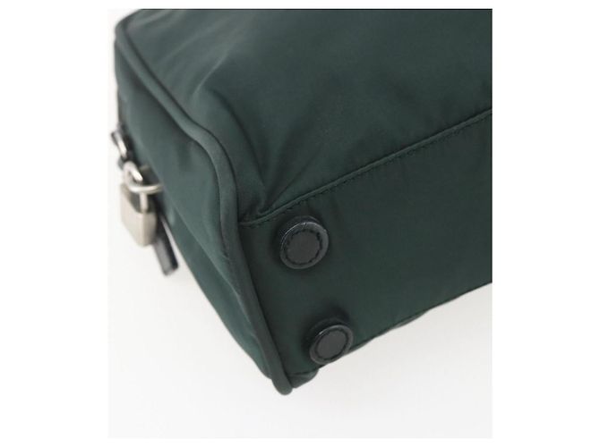 PRADA Handtasche Nylon Grün Silber Auth 151461 - Ansicht 15