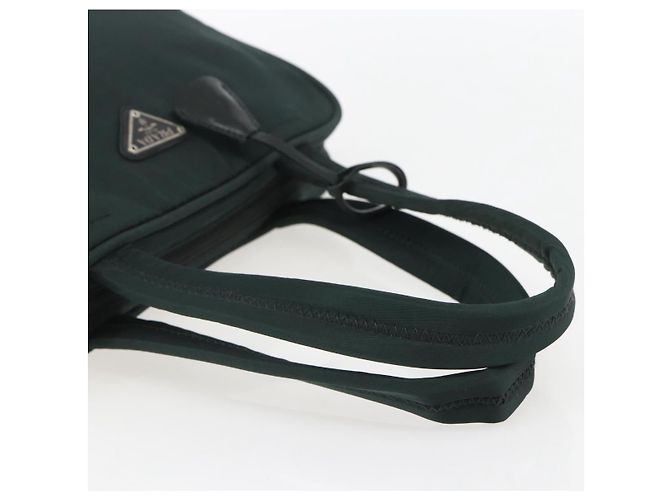 PRADA Handtasche Nylon Grün Silber Auth 151461 - Ansicht 7