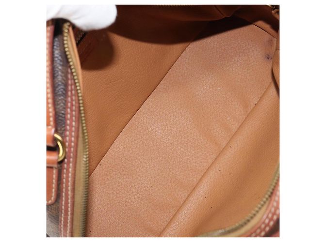 Céline Borsa a mano in tela Macadam CELINE in pelle PVC marrone oro Auth 154710 D'oro - vista 10