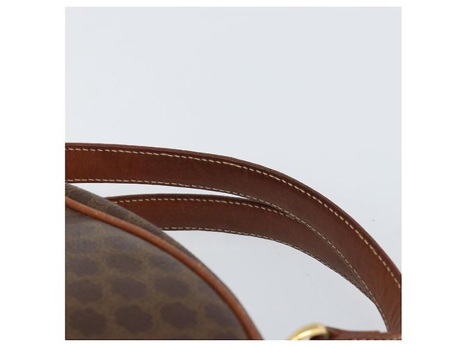 Céline Borsa a mano in tela Macadam CELINE in pelle PVC marrone oro Auth 154710 D'oro - vista 14