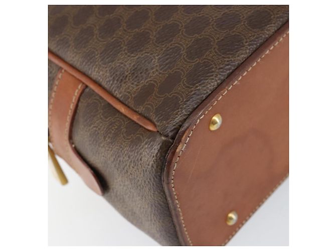 Céline Borsa a mano in tela Macadam CELINE in pelle PVC marrone oro Auth 154710 D'oro - vista 15