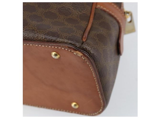 Céline Borsa a mano in tela Macadam CELINE in pelle PVC marrone oro Auth 154710 D'oro - vista 16