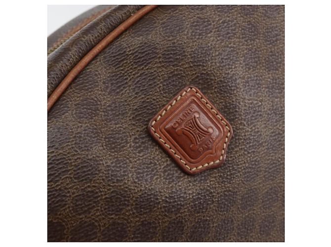 Céline Borsa a mano in tela Macadam CELINE in pelle PVC marrone oro Auth 154710 D'oro - vista 18