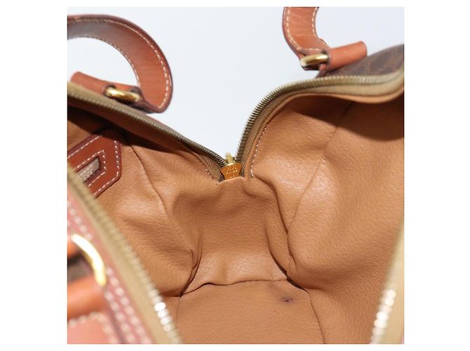 Céline Borsa a mano in tela Macadam CELINE in pelle PVC marrone oro Auth 154710 D'oro - vista 21