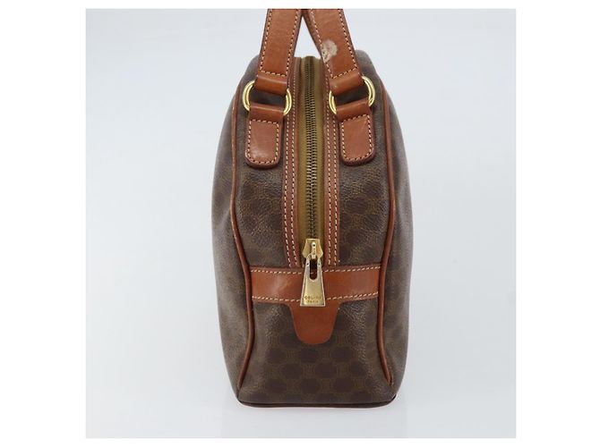 Céline Borsa a mano in tela Macadam CELINE in pelle PVC marrone oro Auth 154710 D'oro - vista 3