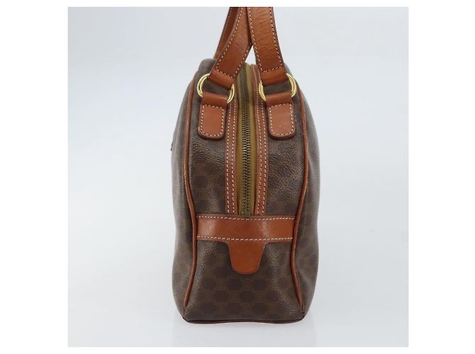 Céline Borsa a mano in tela Macadam CELINE in pelle PVC marrone oro Auth 154710 D'oro - vista 4