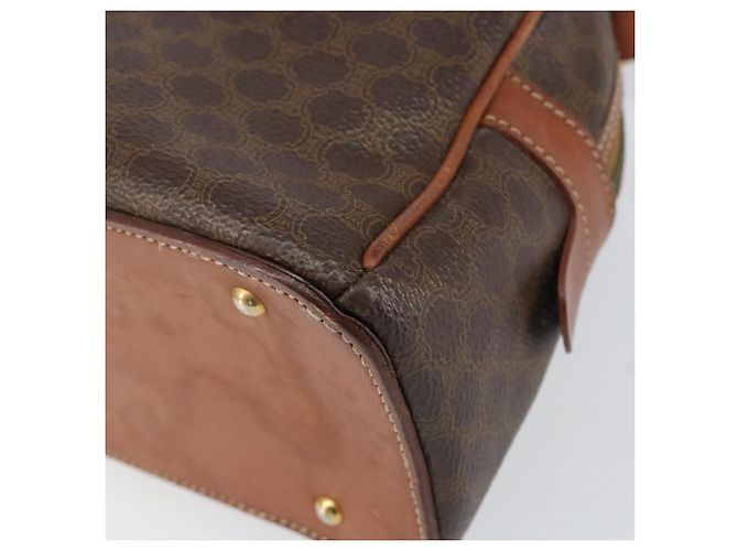 Céline Borsa a mano in tela Macadam CELINE in pelle PVC marrone oro Auth 154710 D'oro - vista 8