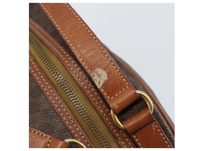 Céline Borsa a mano in tela Macadam CELINE in pelle PVC marrone oro Auth 154710 D'oro - vista 9
