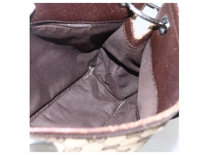 Borsa a Spalla GG Canvas Gucci Beige Argento 120841 Auth 151597 - vista 18