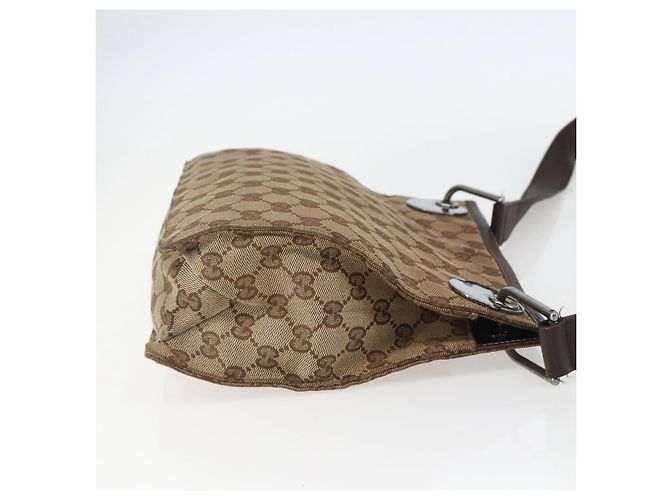 Borsa a Spalla GG Canvas Gucci Beige Argento 120841 Auth 151597 - vista 4
