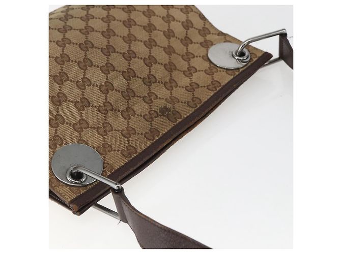 Borsa a Spalla GG Canvas Gucci Beige Argento 120841 Auth 151597 - vista 6