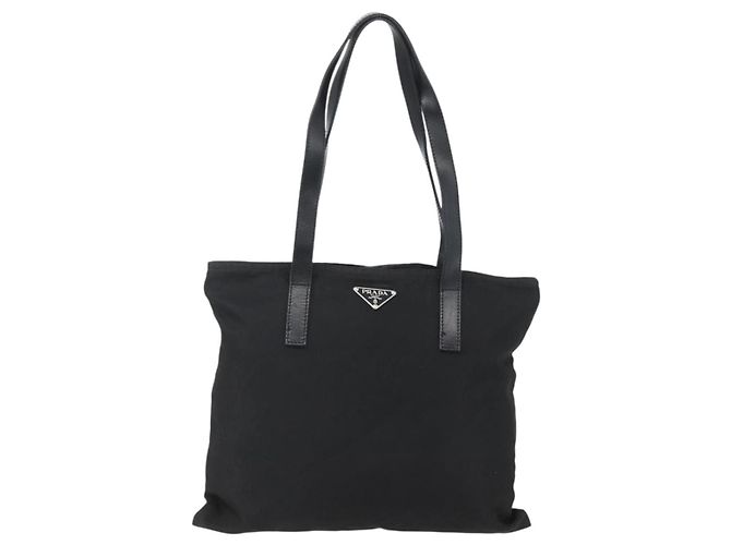 Prada Tote Bag aus schwarzem Nylon mit Silber authentisch 151579 - Ansicht 13